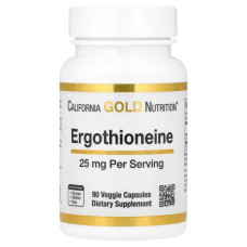 Ерготіонеїн 25 мг, California Gold Nutrition Ergothioneine, 90 рослинних капсул