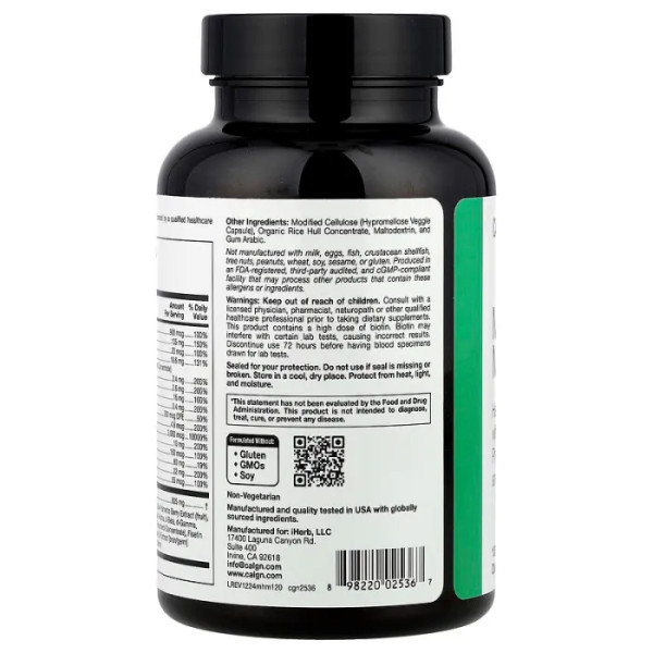 Мультивітаміни для волосся, для чоловіків, Beauty, Men's Hair Multivitamin, California Gold Nutrition, 120 рослинних капсул