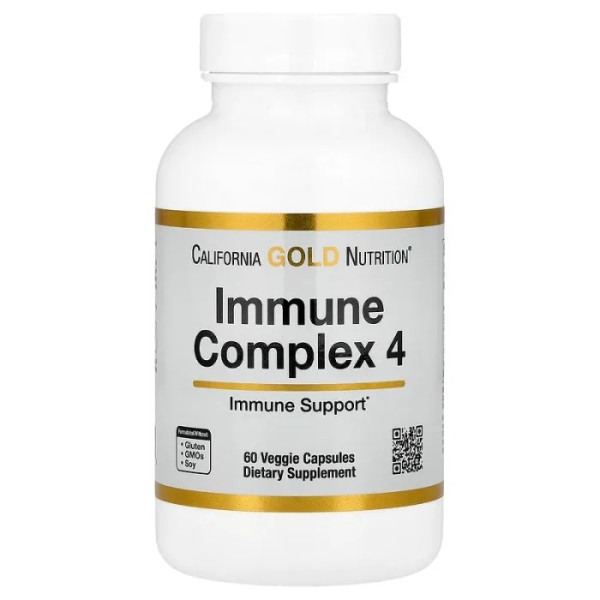 Підтримка імунітету, комплекс з вітамінами C і D, цинком та селеном, Immune Complex 4, California Gold Nutrition, 60 рослинних капсул