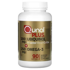 Убіхінол плюс Омега 3 200 мг 250 мг, Plus Ubiquinol + Omega-3, 90 гелевих капсул