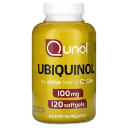 Убихинол 100 мг, Ubiquinol Qunol, 120 гелевых капсул