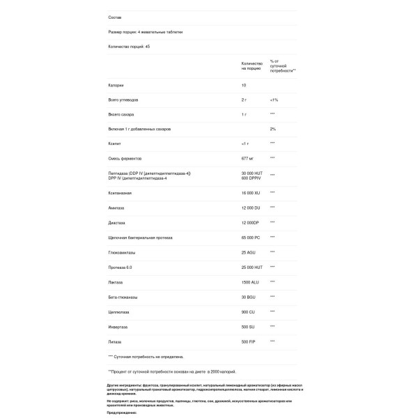Ферменти для травлення, TriEnza, Houston Enzymes, 180 жувальних таблеток