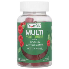 Мультивітаміни для підлітків, жувальні, смак малина, Multi Vitamin Yum-V's, 60 жувальних цукерок