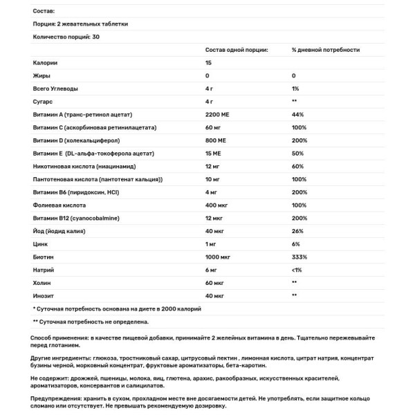 Мультивітаміни для підлітків, Multi Vitamin, Yum-V's, з біотином та антиоксидантами. зі смаком малини, 60 жувальних цукерок