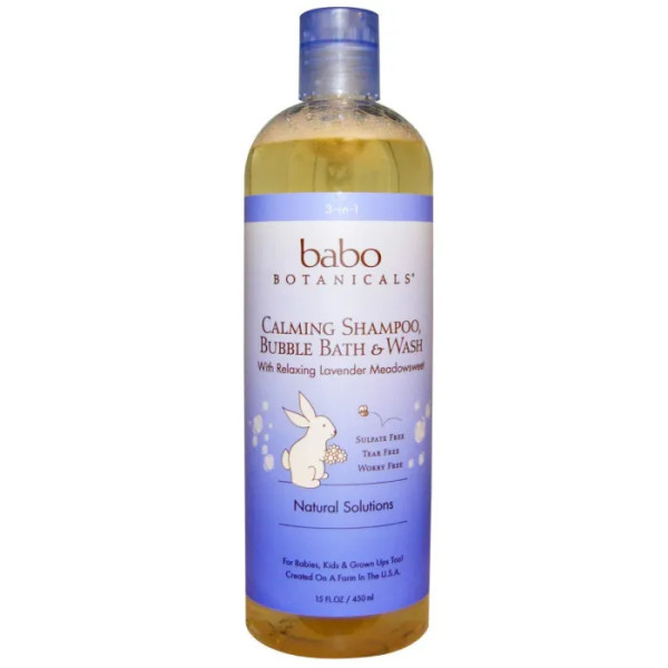Дитячий шампунь 3 в 1 Перлова ванна, Shampoo, Bubble Bath & Wash, Babo Botanicals, 450 мл.