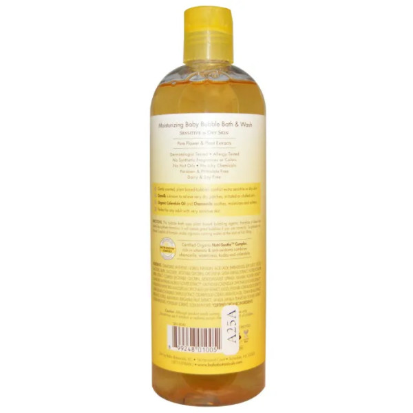 Піна для ванни, Bubble Bath & Wash, Babo Botanicals, зволожуюча з календулою, 450 мл.