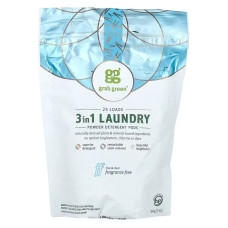 Капсули для прання 3-в-1 без запаху, Laundry Detergent GrabGreen, 24 завантаження, 384 г