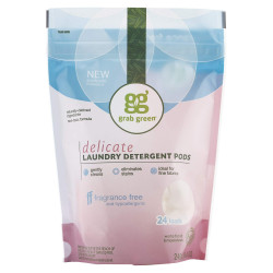 Порошок для деликатной стирки, Delicate Laundry Detergent GrabGreen, нежный, без аромата, 24 загрузки, 240 г