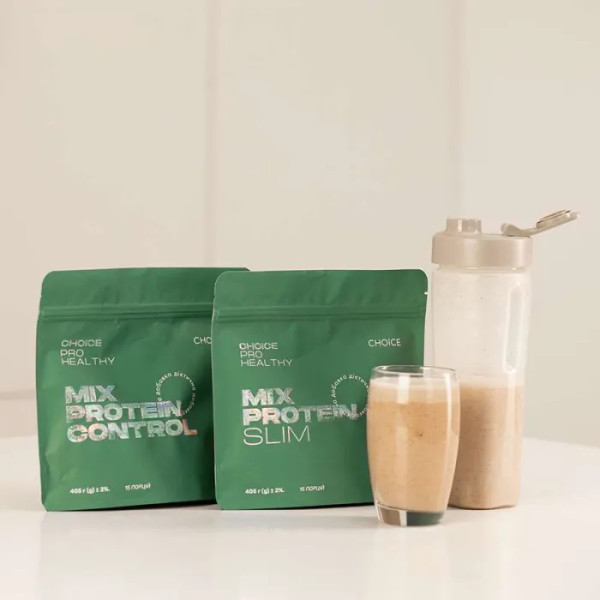Протеїновий коктейль, Mix Protein Slim, Сhoice Pro Healthy, для інтенсивного зниження ваги та покращення форм тіла, 405 г