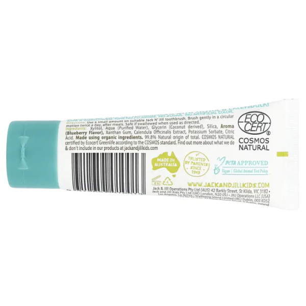 Зубная паста, Natural Certified Toothpaste, Jack n' Jill, для детей от 6 месяцев, черника, 50 г