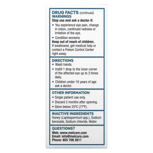 Краплі для очей, Manuka+ Dry Eye Drops, Optimel, 10 мл