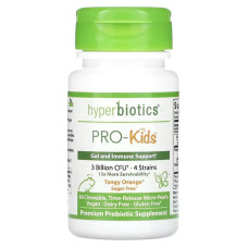 Пробіотики для дітей без цукру 3 млрд КУО, PRO-Kids Hyperbiotics, терпкий апельсин, 60 жувальних мікрогранул із уповільненим вивільненням