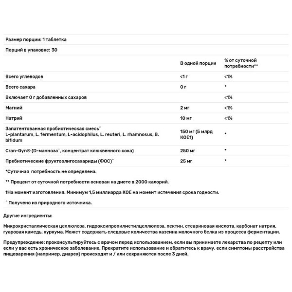 Пробиотики для женщин, Designed for Women's Health, Hyperbiotics, 5 млрд КОЕ, 30 таблеток