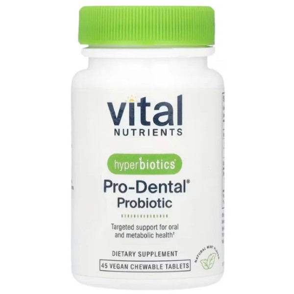 Пробіотики для здоров'я ротової порожнини, PRO-Dental, Hyperbiotics, 3 млрд КУО, м'ятний смак, 45 жувальних таблеток