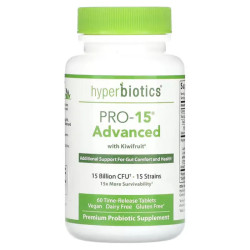 Пробиотик PRO-15, Advanced Strength Hyperbiotics, с киви, 60 таблеток