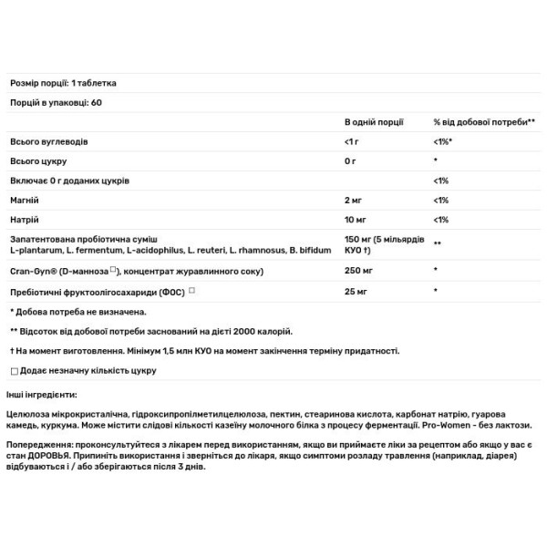 Пробіотики для жінок, PRO-Women, Hyperbiotics, 5 млрд КУО, 60 таблеток