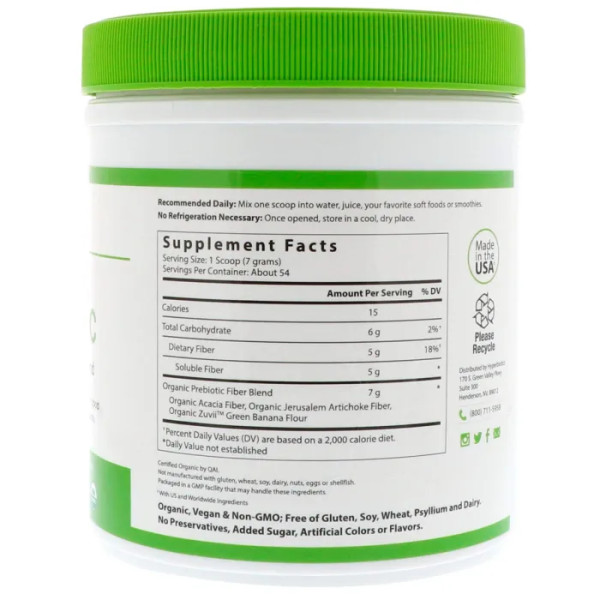 Пребіотик, органічна запатентована суміш, Prebiotic, Proprietary Blend, Hyperbiotics, 375 г
