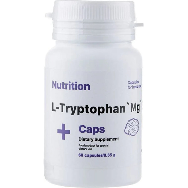 L-триптофан Магній Вітамін B6, L-Tryptophan Mg B6, AB PRO Nutrition, антистрес комплекс, 60 капсул