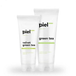 Набір очищення та догляду за шкірою тіла, Piel Cosmetics Velvet Green Tea, крем гель для душу та молочко для тіла