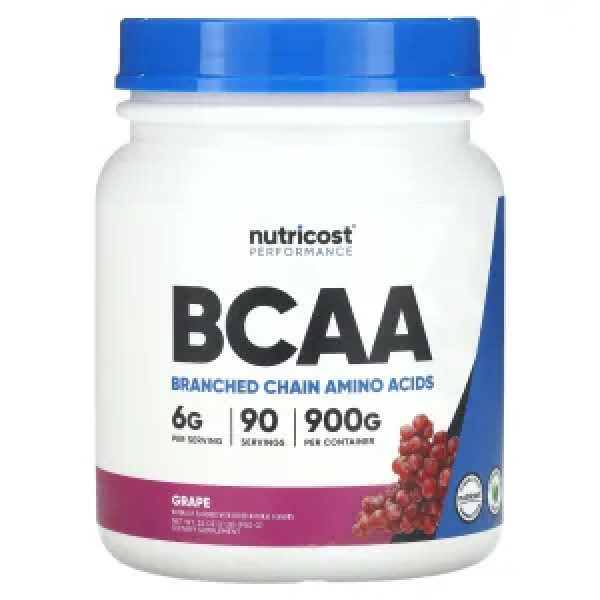 Аминокислоты ВСАА, Amino Acids BCAA, Nutricost, Performance, виноград, 900 г